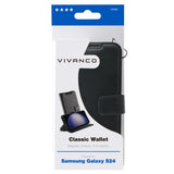 Samsung Galaxy S24 Vivanco Classic Wallet Flip Cover m. Kortholder - Sort