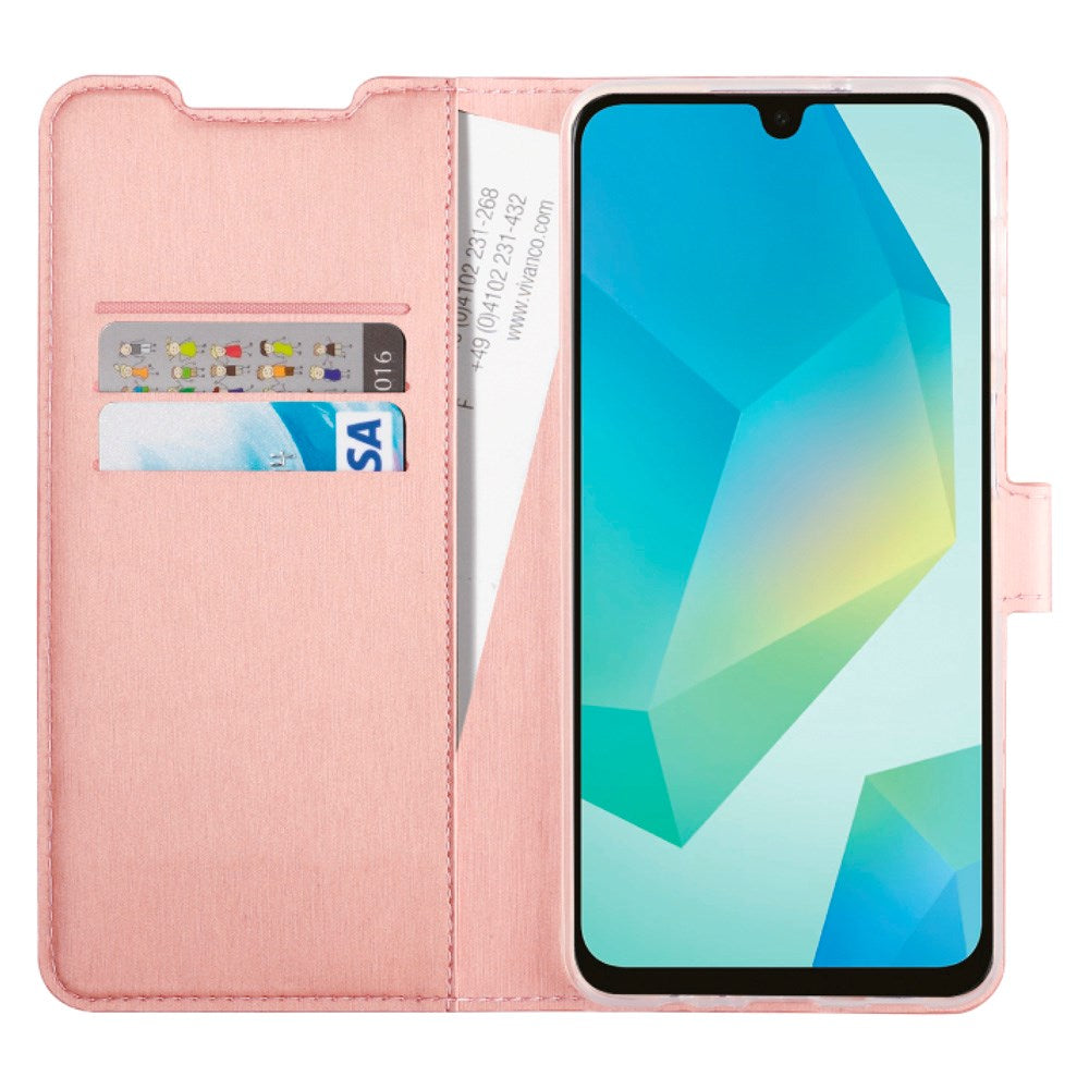 Vivanco Classic Wallet Flip Cover m. Lommebok - Samsung Galaxy A16 - Rosa