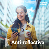 iPhone 16 PanzerGlass Ultra Wide Fit Beskyttelsesglass m. EasyAligner - EyeCare - Diamond Strength - Transparent / Black Edge