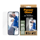 iPhone 16 PanzerGlass Classic Fit Beskyttelsesglass m. EasyAligner - Platinum Strength - Gjennomsiktig