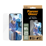 iPhone 16 Pro PanzerGlass Classic Fit Beskyttelsesglass m. EasyAligner - Platinum Strength - Gjennomsiktig