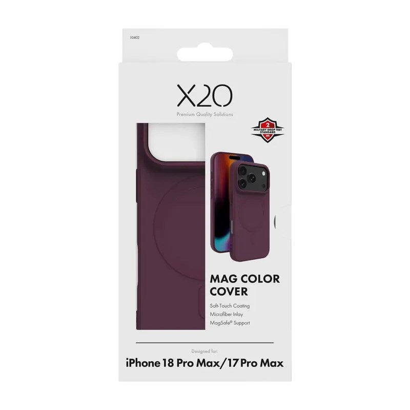 iPhone 18 Pro Max / 17 Pro Max X2O Mag Color Bagside Cover - MagSafe Kompatibel - Lilla