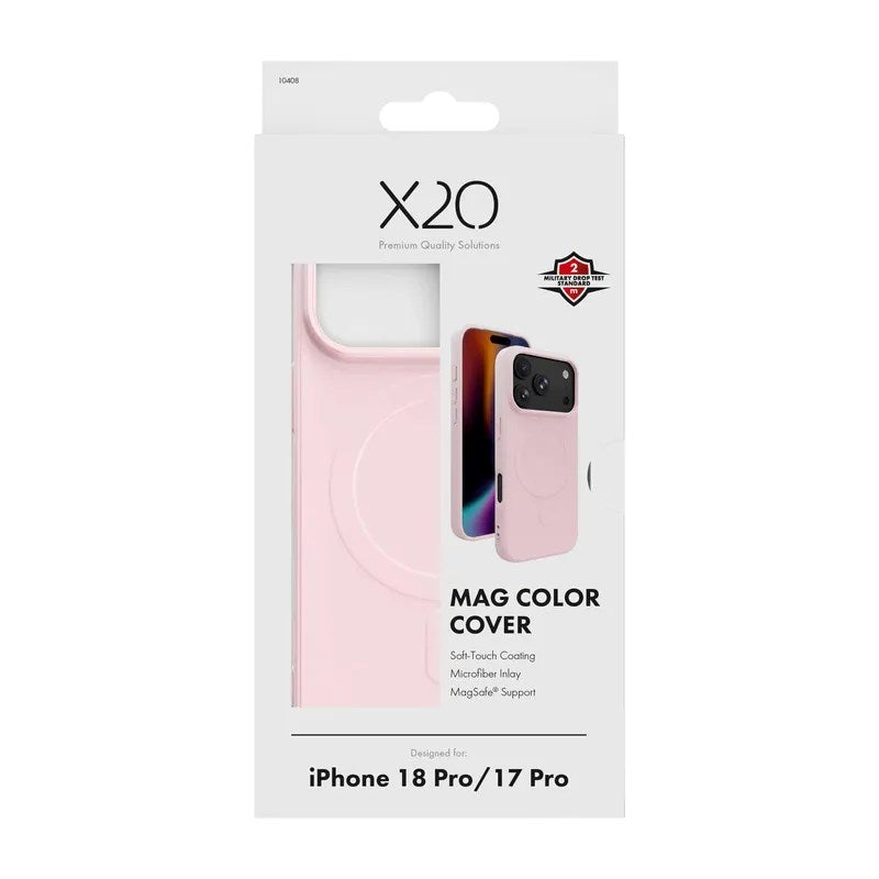 iPhone 18 Pro / 17 Pro X2O Mag Color Bagside Cover - MagSafe Kompatibel - Lyserød
