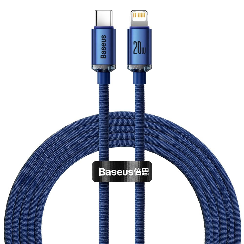 Baseus Crystal Shine Kabel USB-C til Lightning PD 20W - 2m - Blå