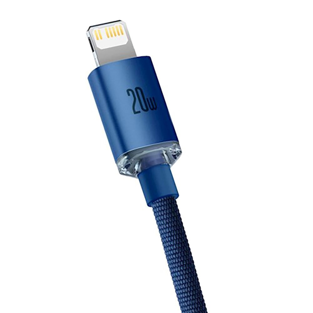 Baseus Crystal Shine Kabel USB-C til Lightning PD 20W - 2m - Blå