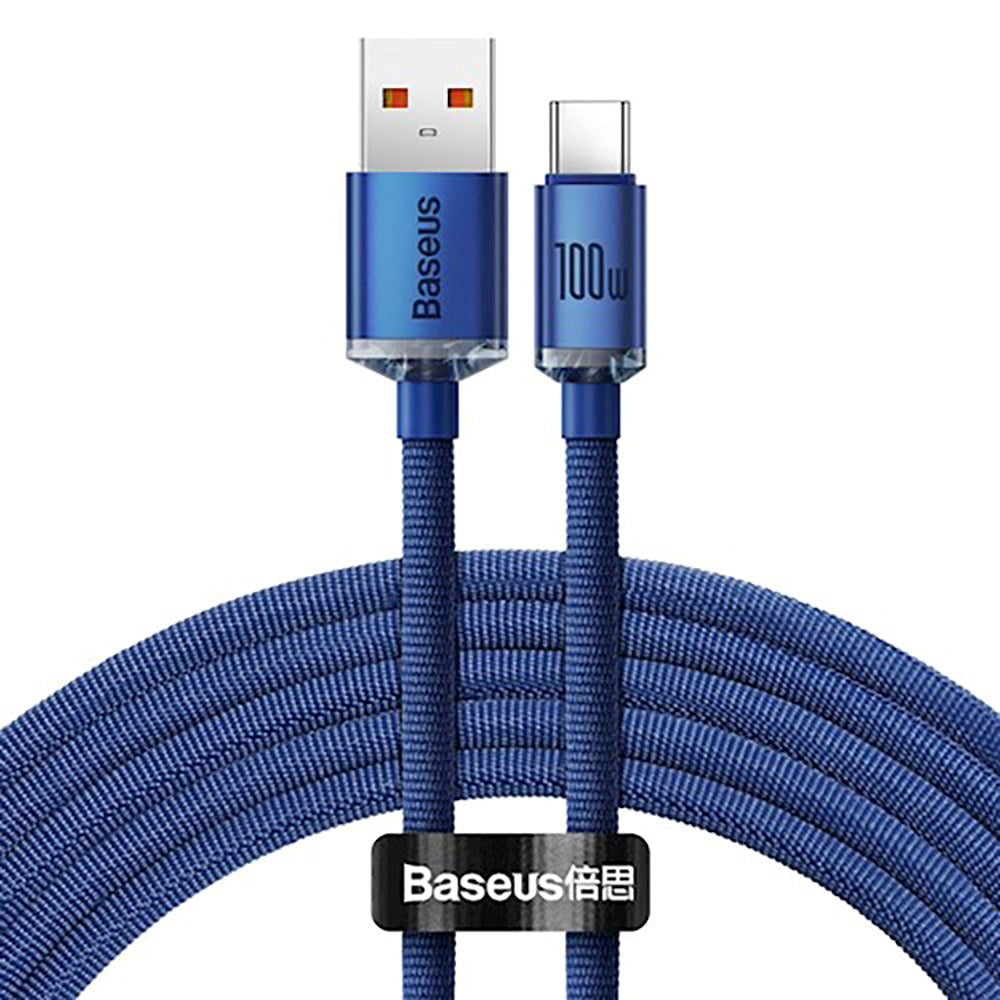 Baseus Crystal Shine Kabel USB-A til USB-C PD 100W - 2m - Blå