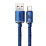 Baseus Crystal Shine Kabel USB-A til USB-C PD 100W - 2m - Blå