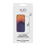 X2O iPhone 18 Pro Max / 17 Pro Max / 16 Pro Max Hærdet Glas Skærmbeskyttelse - Gennemsigtig / Sort Kant