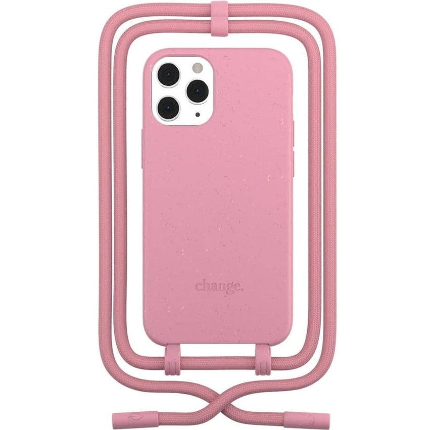 iPhone 12 Pro Max Woodaccessories Change Case m. Stropp - 100 % plantebasert - Korallrosa