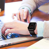 Apple Watch (38/40/SE/41mm) Tech-Protect Leatherfit Rem - Sort / Brun
