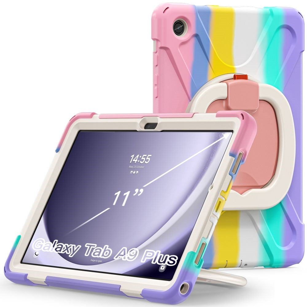 Tech-Protect Samsung Galaxy Tab A9+ (pluss) X-Armor-deksel + skjermbeskytter - flerfarget / gjennomsiktig