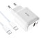 Tech-Protect 20W Vægoplader m. 1 x USB-C & 1 x USB-A - Power Delivery - Hvid