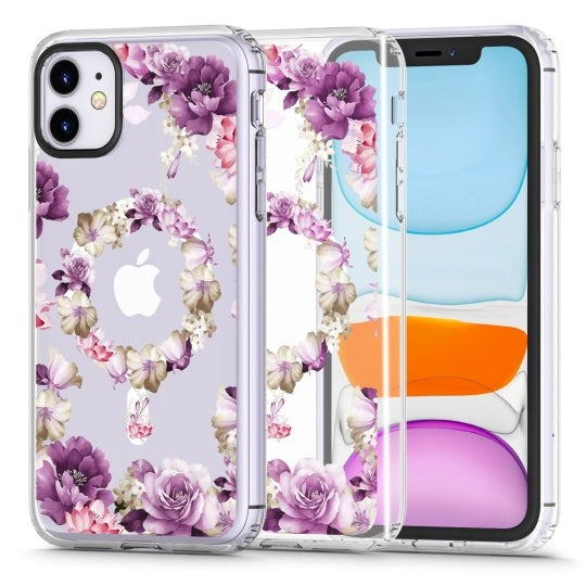 iPhone 11 Tech-Protect MagMood Bagside Cover - MagSafe Kompatibel - Rose Floral