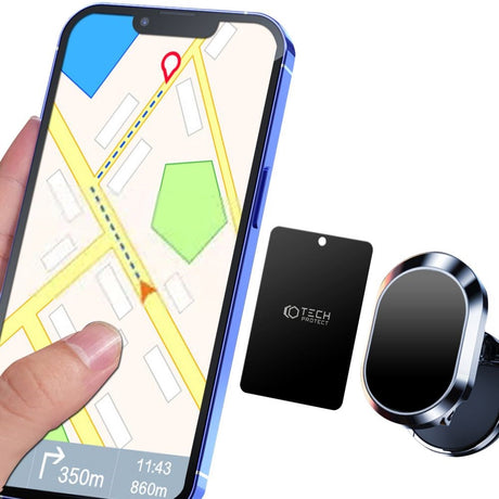 Tech-Protect metallplater for magnetisk bilholder 4 pakke - svart