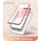iPhone 14 / 13 i-Blason Cosmo Marble Bagside Cover m. Skærmbeskyttelse - Pink