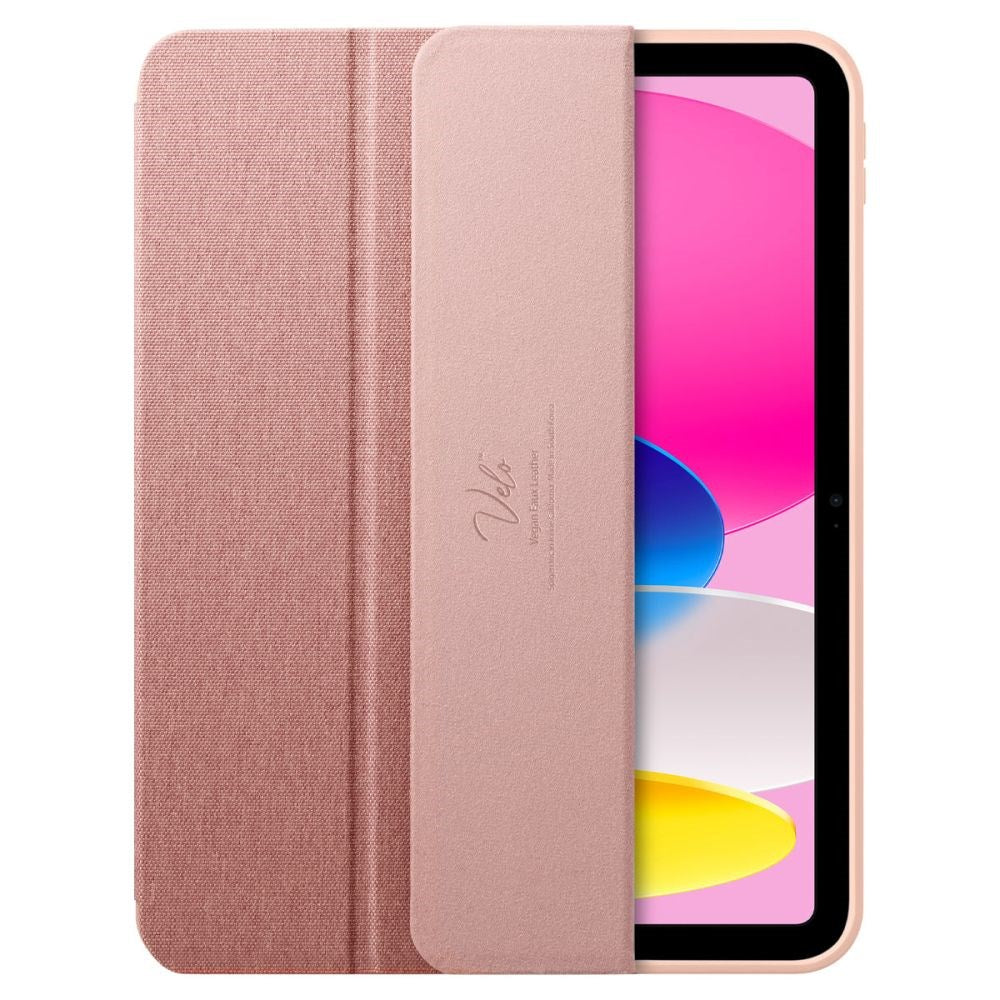 iPad 10.9" (2022) Spigen Urban Fit Stof Flip Cover m. Pen Holder - Rose Gold
