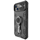 iPhone 14 Nillkin Camshield Armor Pro Håndværker Bagside Cover m. Ring Kickstand - Sort