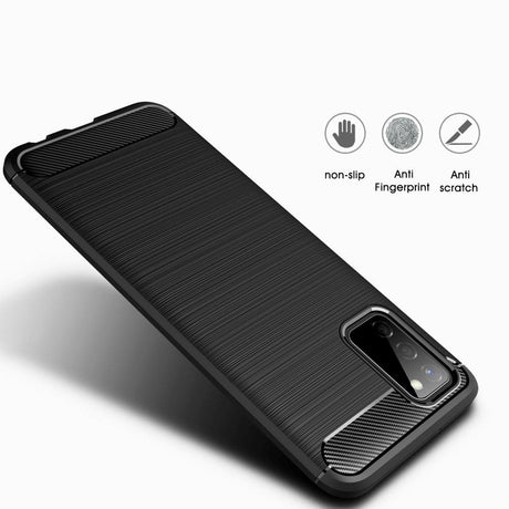 Samsung Galaxy A02s Tech-Protect fleksibelt plastkarbondeksel - svart