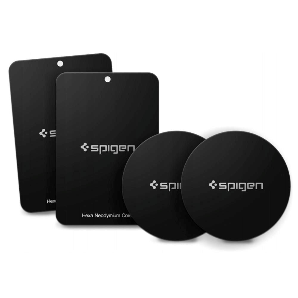 Spigen MP-4P metallplater for magnetisk bilholder x 4 - Svart