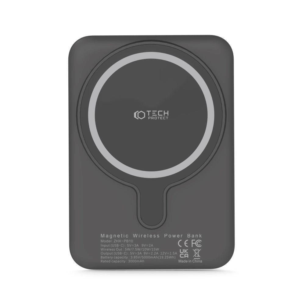 Tech-Protect Wireless Powerbank 10000 mAh - MagSafe-kompatibel - Svart