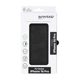 iPhone 16 Pro Essentials Kunstlæder Flip Cover - Sort