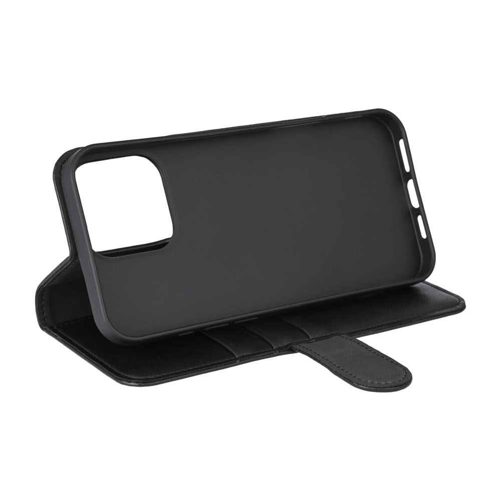 iPhone 16 Pro Max Essentials Kunstlæder Flip Cover - Sort