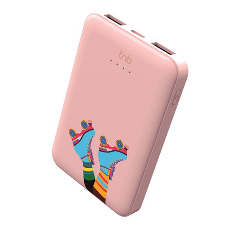 T'NB Powerbank 5000mAh - 20W - 2 x USB-A - 1 x USB-C - Rulleskøjter Design
