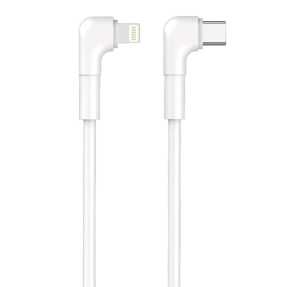 Maxlife Vinklet USB-C til Lightning-kabel 27W - 1m - Hvit