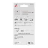 X2O Vægoplader m. 1x USB-C & 1x USB-C Kabel - 1.2m / 20W - Hvid