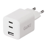 X2O GaN Vægoplader m. 2x USB-C & 1x USB-A - 65W - Hvid