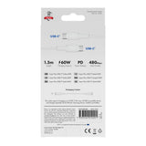X2O Superflex USB-C til USB-C Kabel - 1.5m / 60W - Hvid