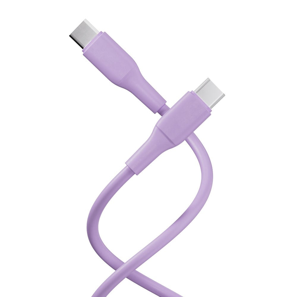 X2O Superflex USB-C til USB-C Kabel - 1.5m / 60W - Lilla