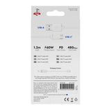 X2O Basic USB-A til USB-C Kabel - 1.2m / 60W - Hvid