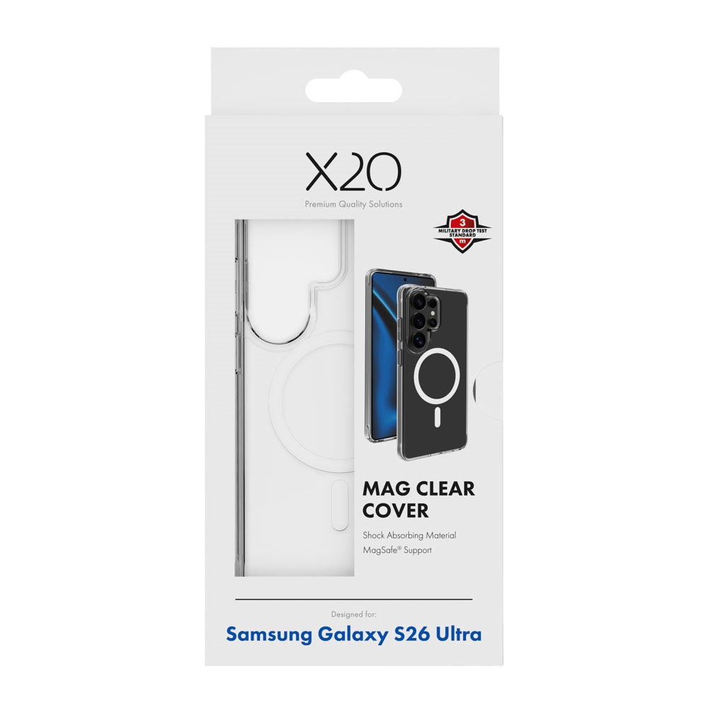 Samsung Galaxy S26 Ultra X2O Mag Clear Bagside Cover - MagSafe Kompatibel - Gennemsigtig