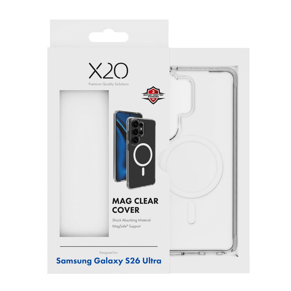 Samsung Galaxy S26 Ultra X2O Mag Clear Bagside Cover - MagSafe Kompatibel - Gennemsigtig