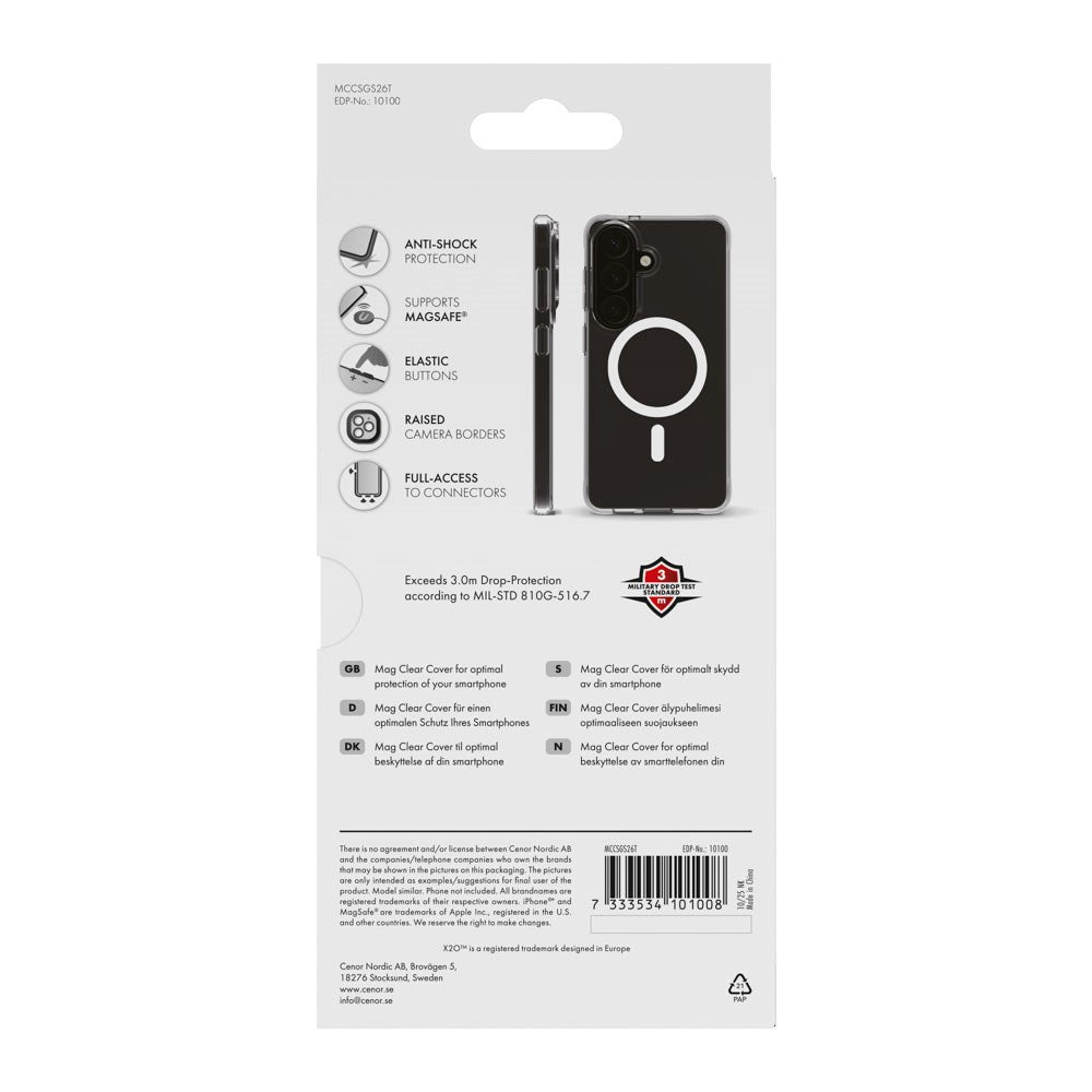 Samsung Galaxy S26 X2O Mag Clear Bagside Cover - MagSafe Kompatibel - Gennemsigtig