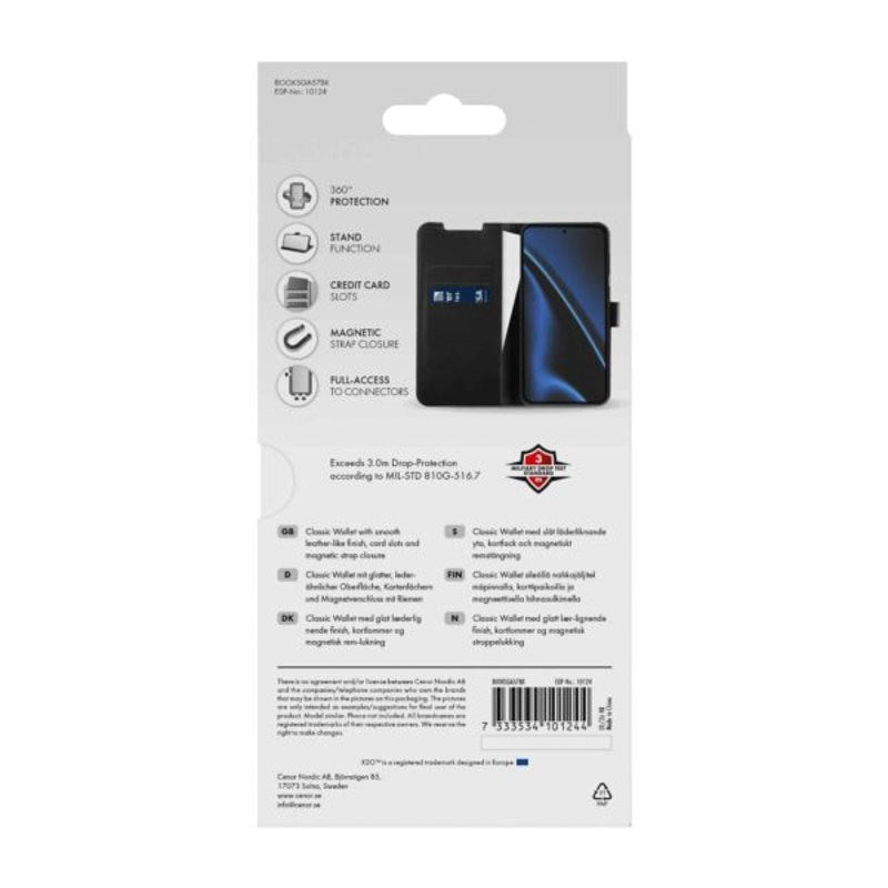 Samsung Galaxy A57 X2O Classic Wallet Flip Cover m. Kortholder & Ståfunktion - Sort