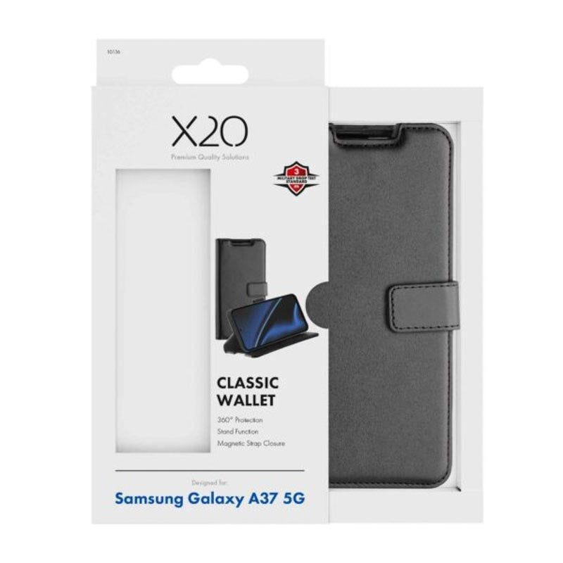 Samsung Galaxy A37 X2O Classic Wallet Flip Cover m. Kortholder & Ståfunktion - Sort
