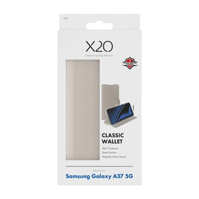 Samsung Galaxy A37 X2O Classic Wallet Flip Cover m. Kortholder & Ståfunktion - Beige