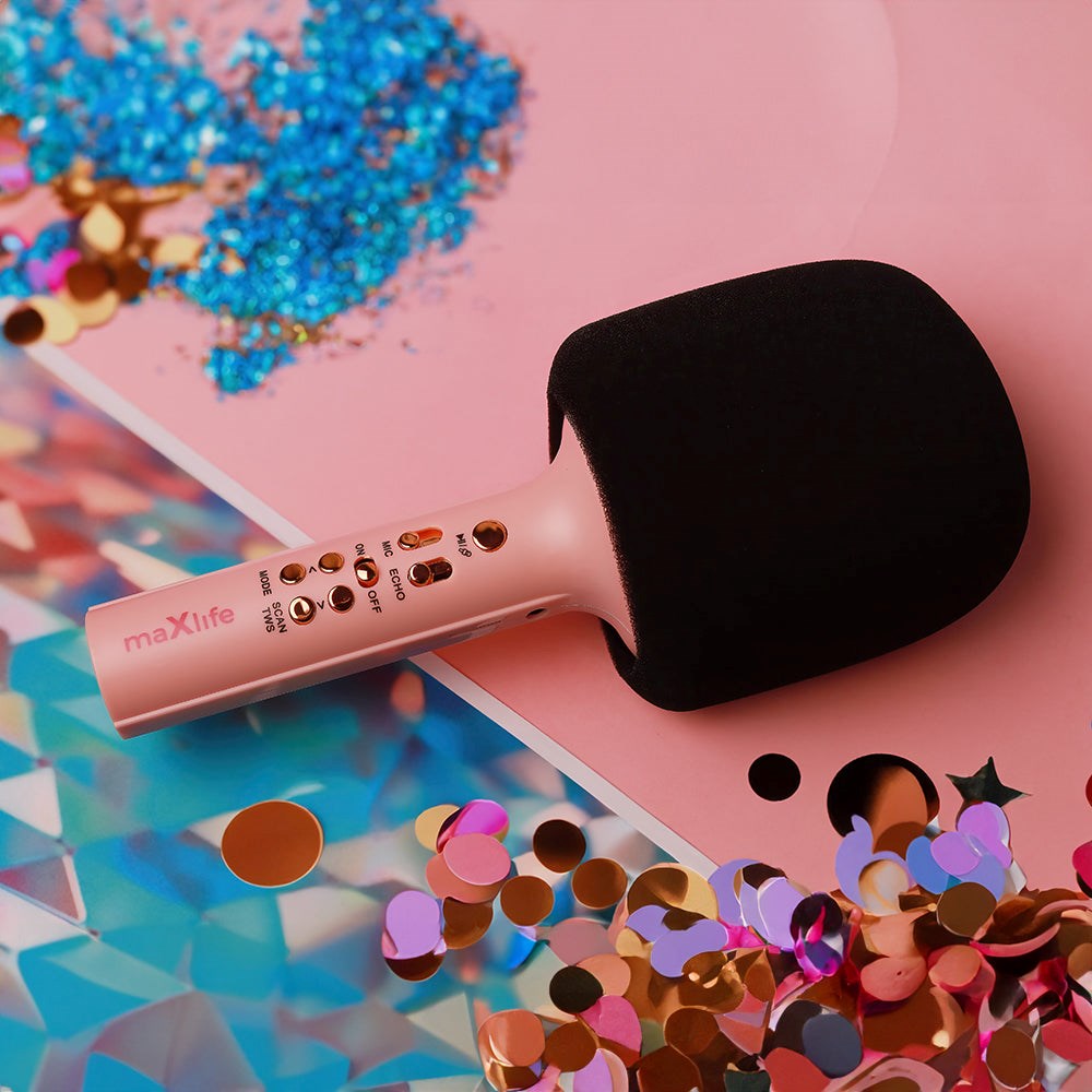 MaxLife MXBM-600 Bluetooth-mikrofon m. Høyttaler - Rosa