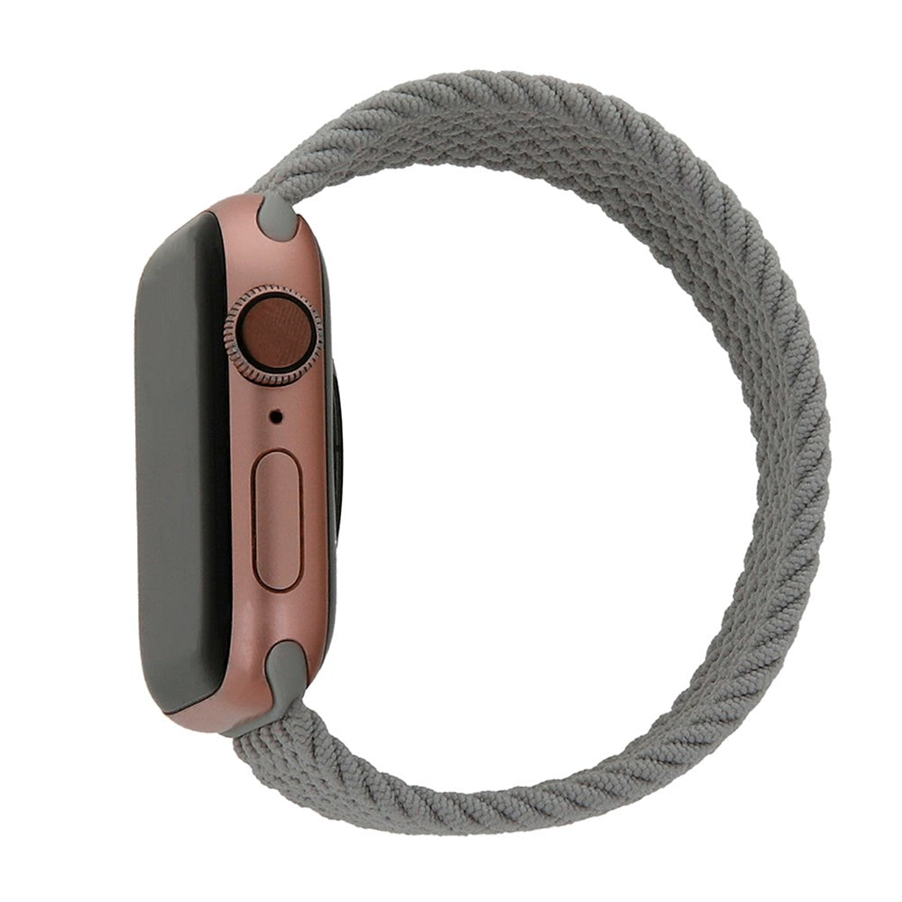 Apple Watch (38/40/SE/41/42 mm) Smartklokkerem i elastisk stoff - størrelse L - grå