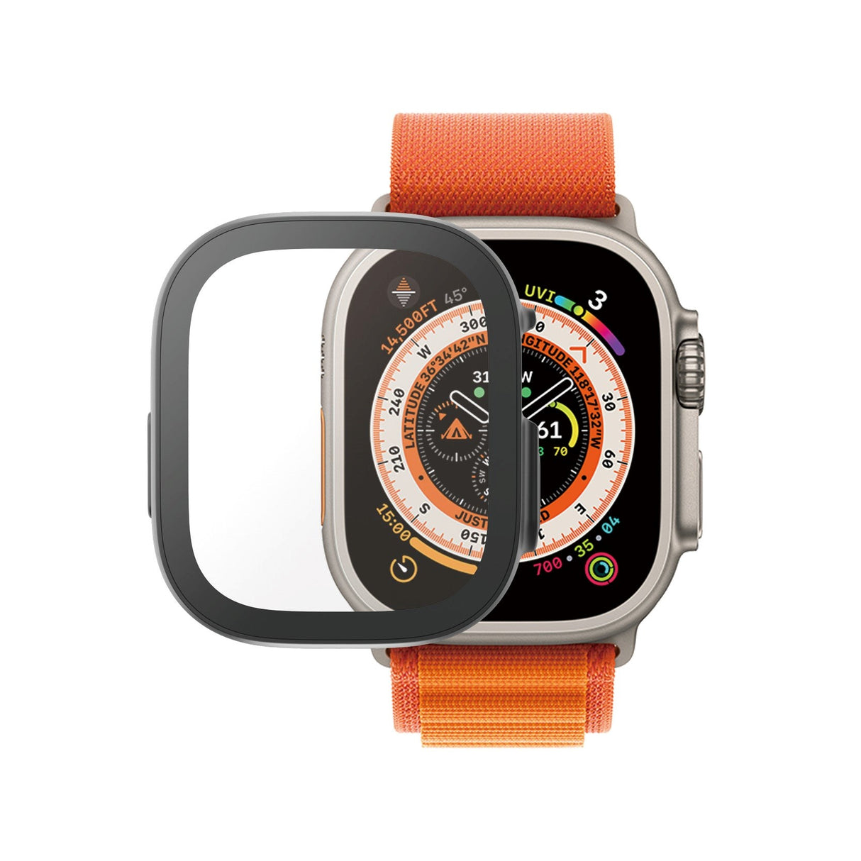 PanzerGlass Apple Watch Ultra 1/2 (49 mm) Helkropp D3O Bio Protection Cover m. Innebygd skjermbeskytter - Svart
