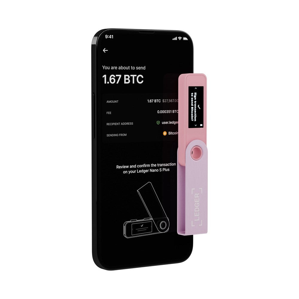 Ledger Nano S Plus Crypto Wallet - Pastel Pink