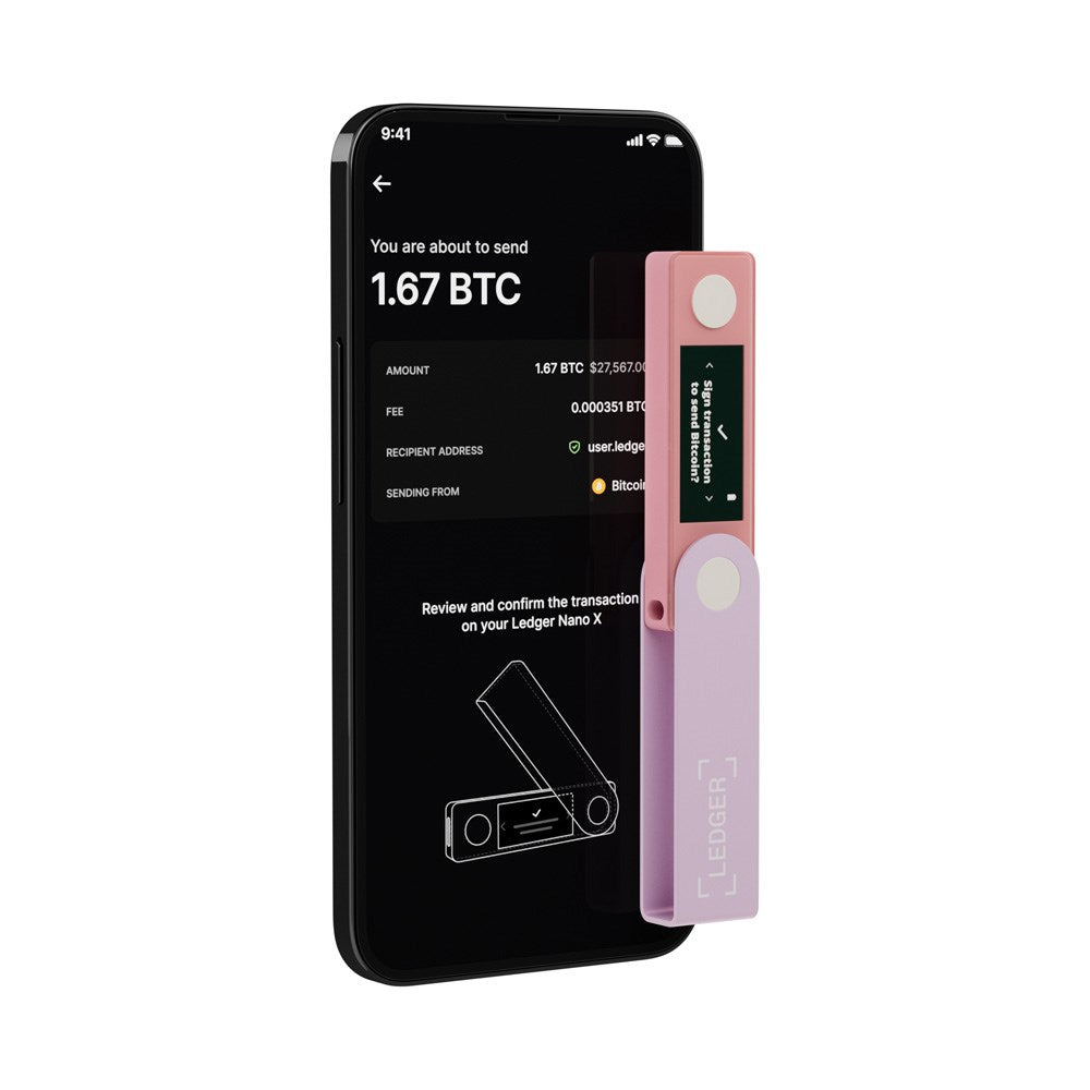 Ledger Nano X Crypto Hardware Wallet - Bluetooth - Pastel Pink