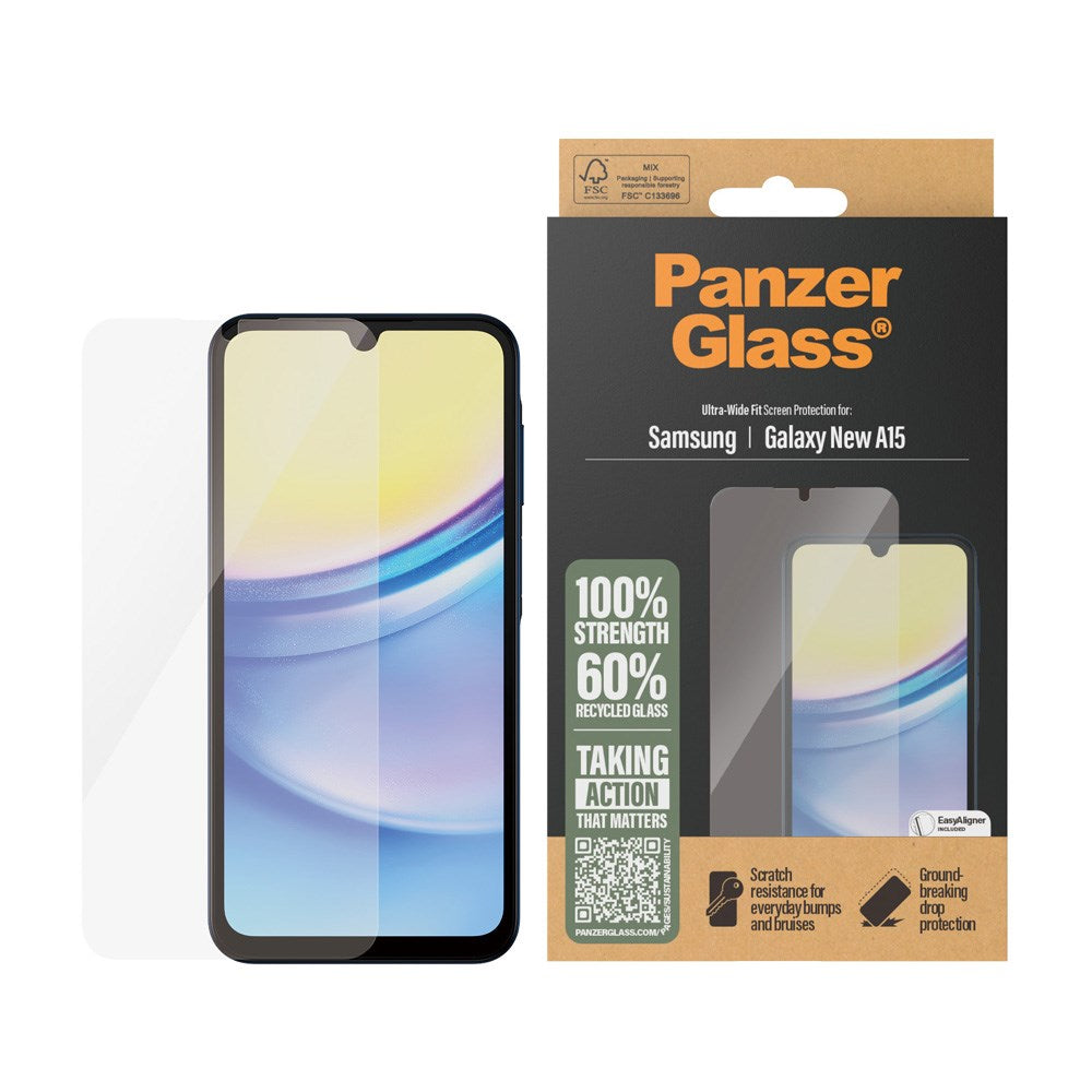 Samsung Galaxy A16 PanzerGlass Ultra Wide Fit skjermbeskytter - Platinum Styrke - Gjennomsiktig