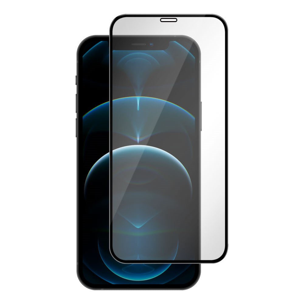 iPhone 12 Pro Max Essentials Hærdet Skærmglas - Gennemsigtig / Sort Kant