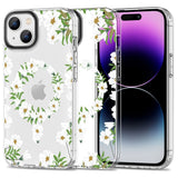 iPhone 15 Tech-Protect MagMood Bagside Cover - MagSafe Kompatibel - White Daisy