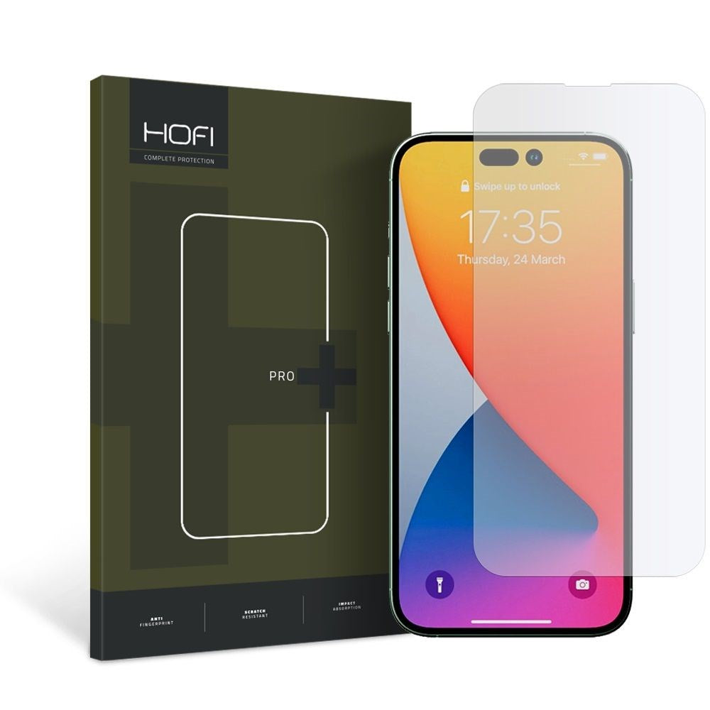 iPhone 14 Pro Hofi Hybrid Pro+ Skærmbeskyttelsesglas - Case Friendly - Gennemsigtig