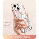 iPhone 14 / 13 i-Blason Cosmo Marble Bagside Cover m. Skærmbeskyttelse - Pink