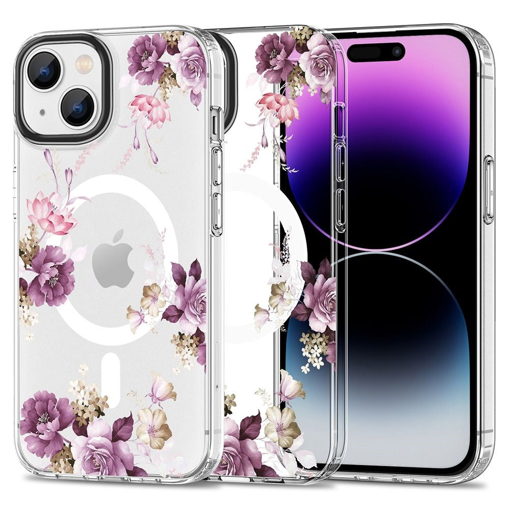 iPhone 15 Tech-Protect MagMood Bakdeksel - MagSafe-kompatibelt - Spring Floral